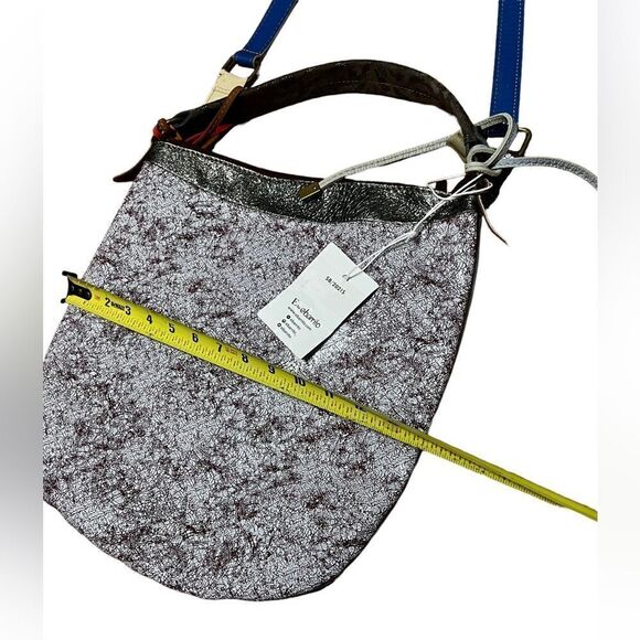 EBARRITO Leather Handbag mixed media boho crossbody - Picture 8 of 9